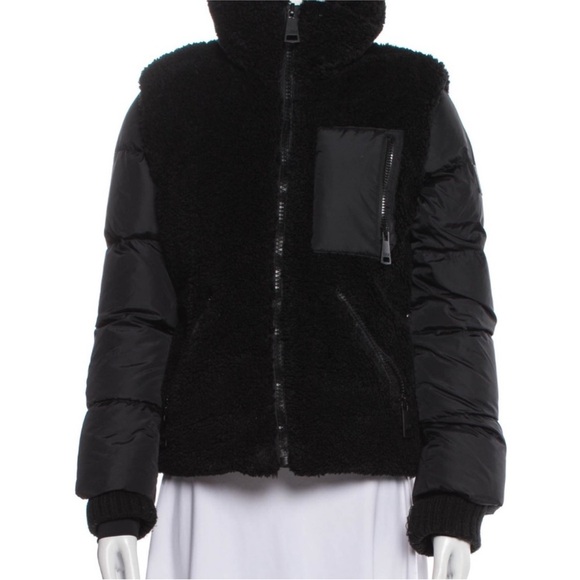 SAM. Black Puffer with faux fur trim and stand up collar. - Picture 1 of 5